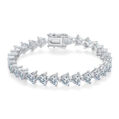 Triangle Cut Moissanite Tennis Bracelet in S925 Silver (0.5ct per stone)
